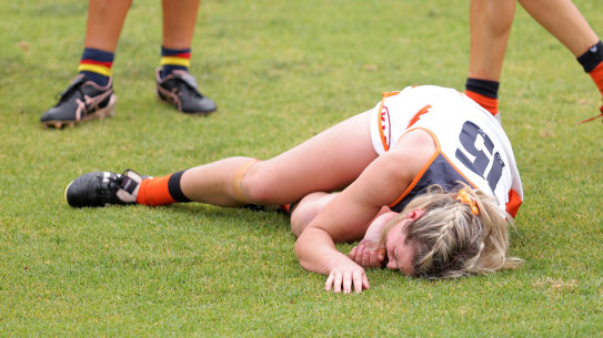 Brid Stack was injured in a practice game after a collision with Ebony Marinoff.