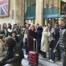 Travellers wait as Eurostar trains to London and all trains heading to northern France have been brought to a halt following the discovery of an unexploded bomb dating back to World War II.