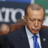 Turkish President Recep Tayyip Erdogan at a meeting of the North Atlantic Council during a NATO summit in Vilnius, Lithuania, in July.