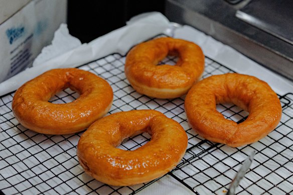Doughnuts straight out of the fryer. 