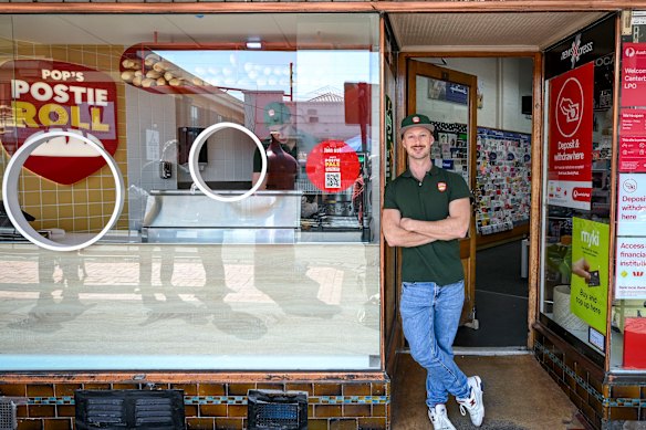 Owner Hayden Connolly at Pop’s Postie Roll, a hole-in-the-wall sandwich shop in Canterbury.