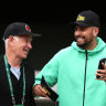 John McEnroe and Nick Kyrgios at Wimbledon ahead of the 2024 tournament.