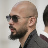 Andrew Tate waits inside the Court of Appeals building in Bucharest, Romania, in January.