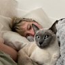 Sally Spicer with her cat Nina during her illness. 