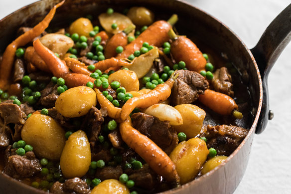 The lamb navarin served at Du Fermier uses vegetables grown on Annie Smithers’ farm.