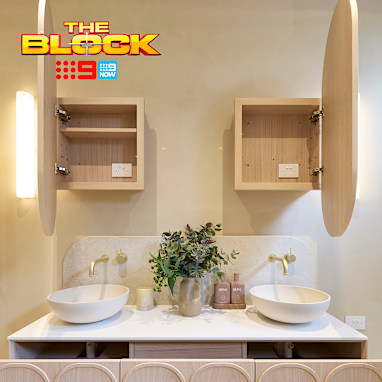 The Block 2026 Room Reveals House 2 Main Bathroom Chantel and Wyatt