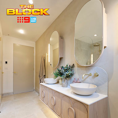 The Block 2026 Room Reveals House 2 Main Bathroom Chantel and Wyatt