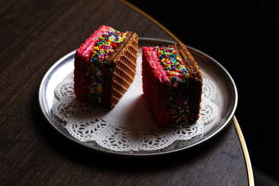 The fairy bread ice-cream sandwich.