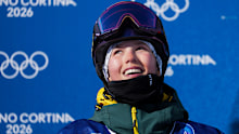Australian teenager Indra Brown in the women’s freeski halfpipe final.