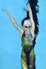 Mollie O’Callaghan in the 200m backstroke on Saturday.