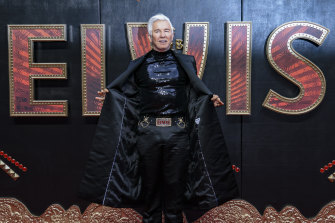 The king of bling: director Baz Luhrmann at the London premiere of Elvis last month.