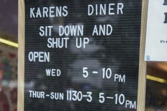 The instructions for diners. In fact, patrons are encouraged to fire back at their servers.