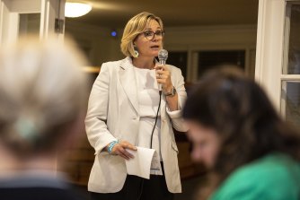 Zali Steggall at a candidates’ forum in Manly last month.