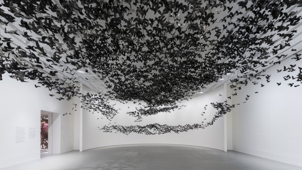 Installation view of Cai Guo-Qiang's Murmuration (Landscape) 2019.