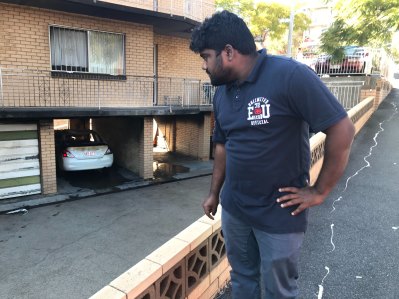 Manoah Malluri, who lives in the fire-damaged Hampstead Road unit block, told how he felt it shaking as fire took control.