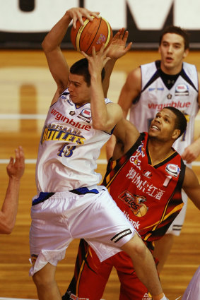That was then: Chris Goulding pulls down a rebound for Brisbane Bullets in the 2008 NBL semi-final against  Melbourne Tigers.