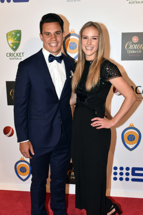 Ellyse Perry with husband Matt To’omua.