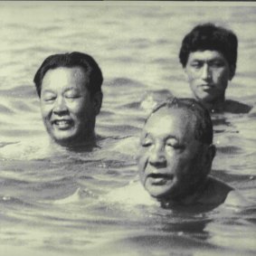 Chinese leader Deng Xiaoping swims at Beidaihe in 1987
