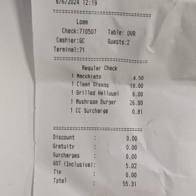 The bill from the Ace Hotel.