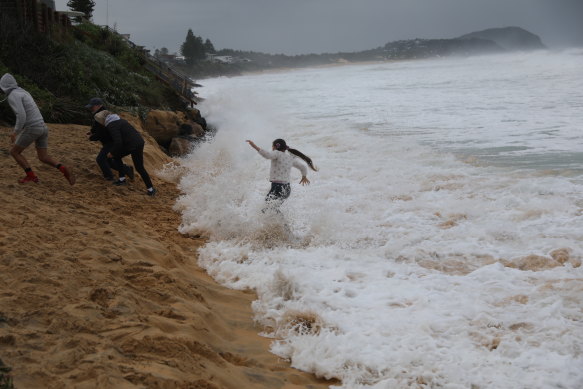 Erosion of beaches such as those along the Central Coast may again be a risk if another low forms offshore as forecasters expect.