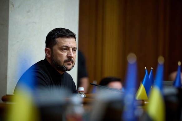 Ukrainian President Volodymyr Zelensky in parliament in Kyiv last week.