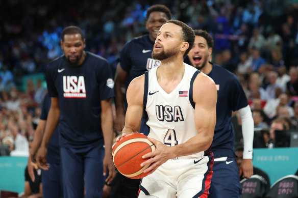 Steph Curry during the United States semi-final against Serbia.