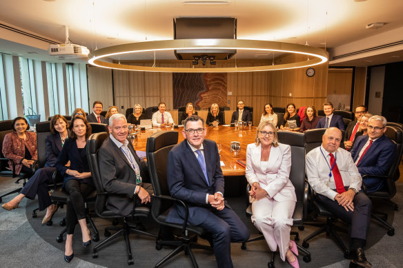 Premier Daniel Andrews and his new cabinet. 