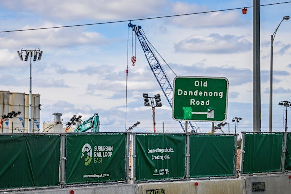 A Suburban Rail Loop construction site in Heatherton. 