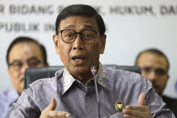 Indonesian Co-ordinating Minister for Politics, Law and Security Wiranto has been rushed to hospital.