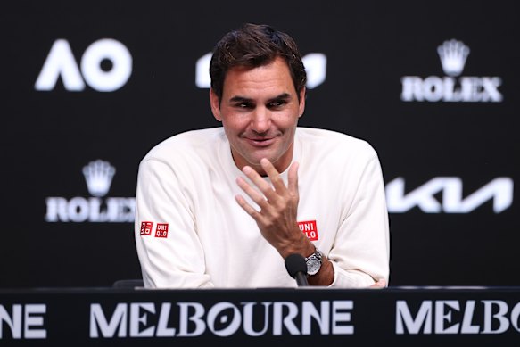 Roger Federer speaks with media ahead of the Australian Open.