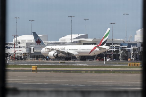 The man worked for an Emirates offshoot at Sydney Airport.