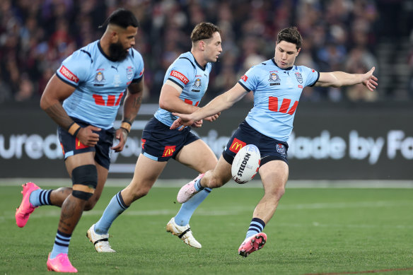 Mitch Moses gets an early kick.