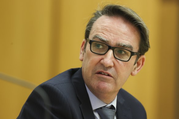 Treasury Secretary Dr Steven Kennedy during a Senate estimates hearing at Parliament House in Canberra on  Wednesday.