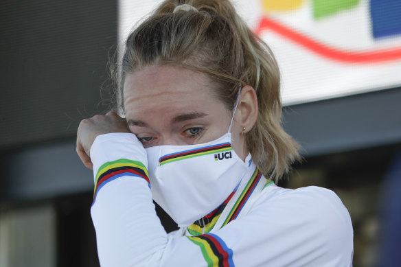 Anna van der Breggen of the Netherlands achieved a rare feat winning the women's time-trial and road race double. 