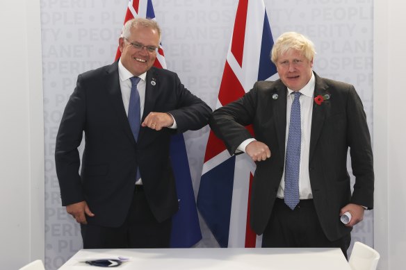 UK Prime Minister Boris Johnson, at a meeting with Scott Morrison, compared the looming climate crisis to “the fall of Rome”.