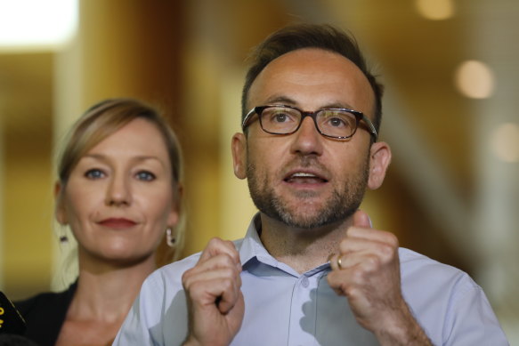 Greens leader Adam Bandt and co-deputy Larissa Waters