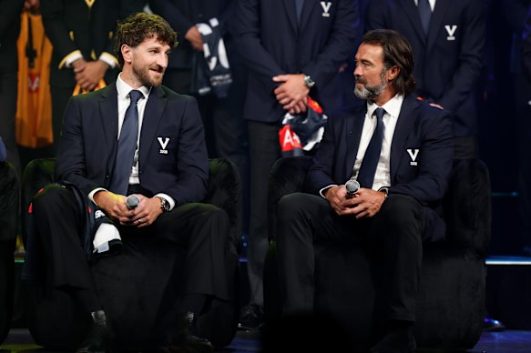 Victorian captain Marcus Bontempelli and coach Chris Scott accept the risks that come with Saturday’s State of Origin game.