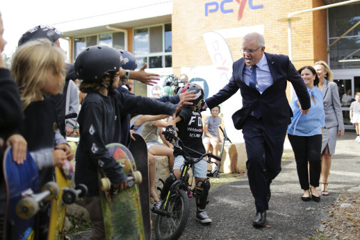 Prime Minister Scott Morrison during a campaign stop in NSW.