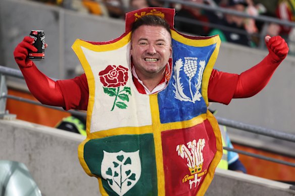 A British & Irish Lions supporter in Adelaide