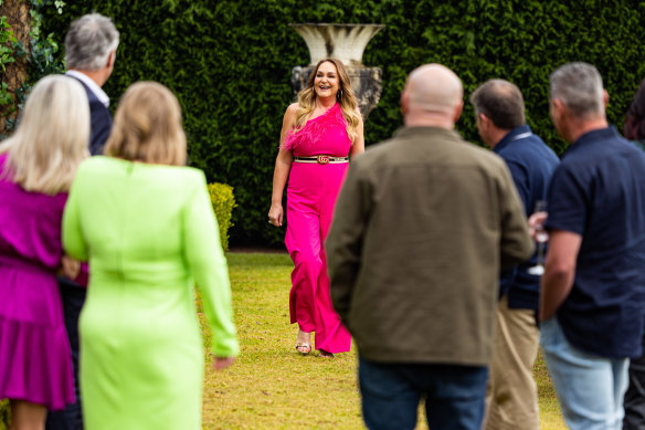 Host Kate Langbroek meets the participants on My Mum, Your Dad.