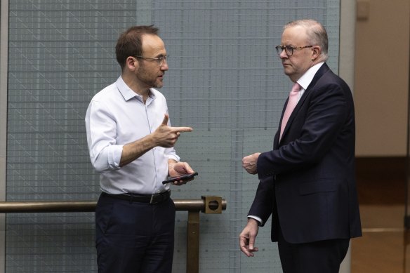 Greens leader Adam Bandt and Prime Minister Anthony Albanese last week. 