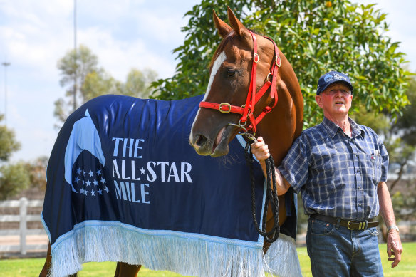 Tasmanian trainer Bill Ryan with Still A Star in Melbourne on Friday.