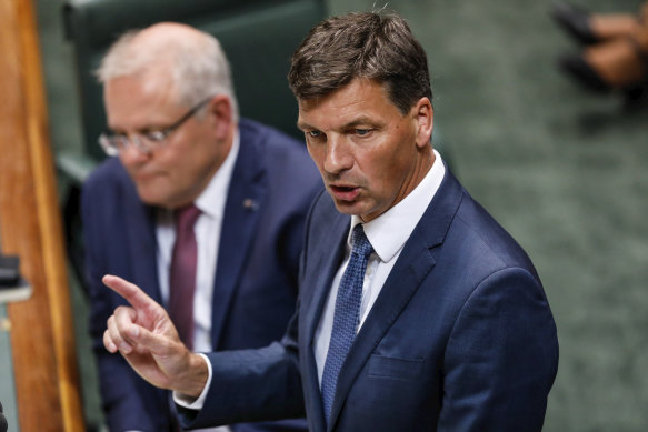 Delaying tactics? Emissions Reduction Minister Angus Taylor during Question Time.