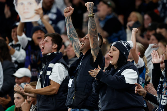 Blues fans at Marvel Stadium.