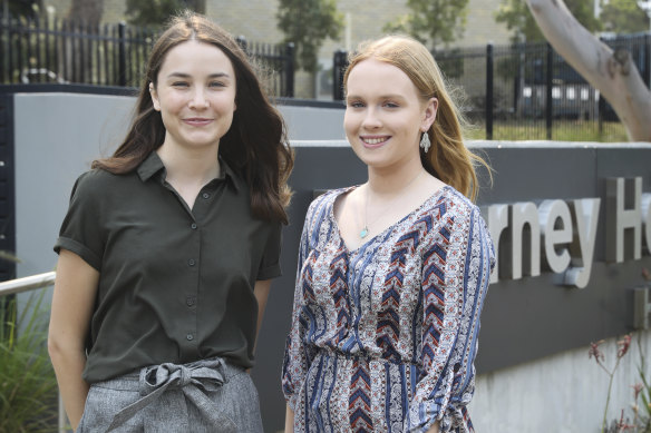 Year 12 English teacher Carole Vera and student Melanie Kate Laurie at Killarney Heights High School.