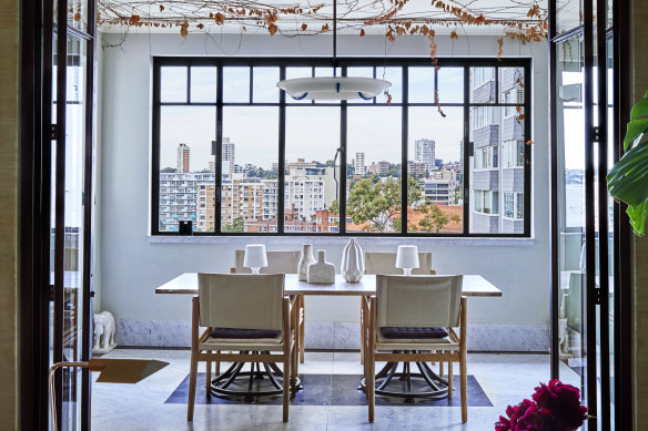 The former balcony is Mark’s favourite room.  “When we put in the windows and the heated marble floors, that allowed quasi alfresco use all year round.”