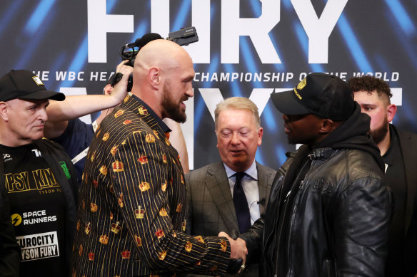 Tyson Fury and Dillian Whyte shared a disarmingly good-natured press conference in London.