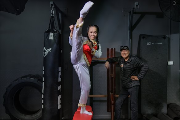 Take that: Kung fu black belt Dr Anne Pang, pictured with her husband, Barry Pang, receives an OAM for service to the Chinese community of Melbourne, and to women.
