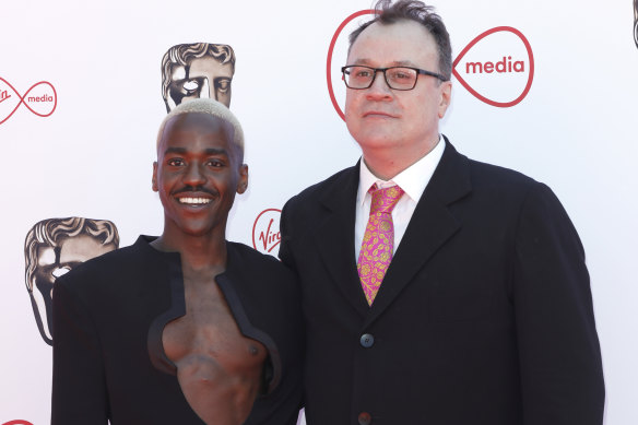 Gatwa and Doctor Who showrunner Russell T Davies at the Virgin Media British Academy Television Awards in 2022.