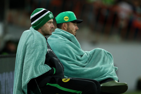 Joe Burns and Marcus Stoinis had a miserable night after testing positive to COVID